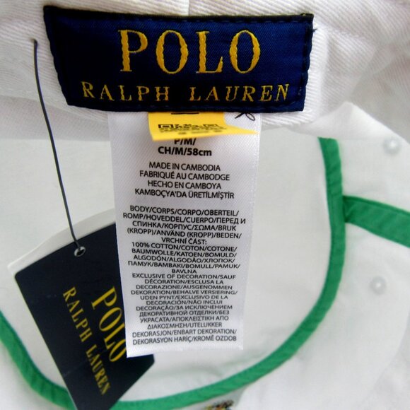 Polo Ralph Lauren Embroidered Bear Bucket Hat Adult Size S/M White NEW - Picture 9 of 11